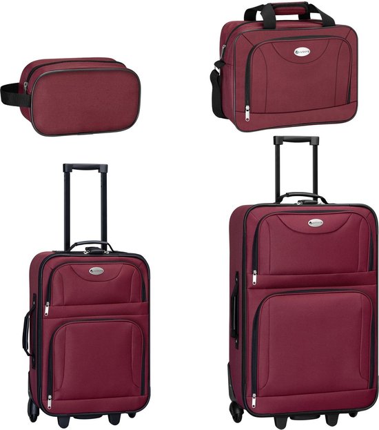 Trolley Travel Case Set / Valise Set Athen - 5-Piece - Bordeaux