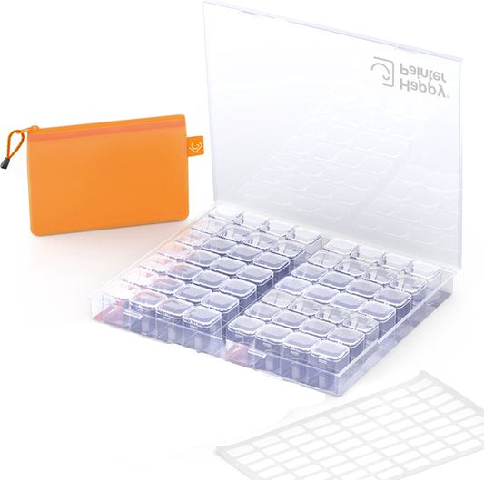 Happy Painter - 56 boîtes de tri - Boîte de rangement - Accessoires de peinture au diamant - boîte à perles - boîte à perles - Adultes et enfants - Emballage complet