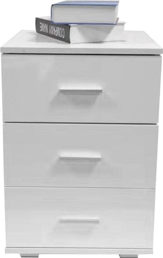 Table de chevet meuble d'entrée 3 tiroirs 63 cm de haut blanc