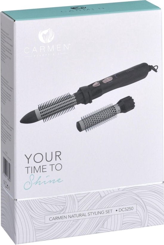 Carmen DC5250 - Brosse à cheveux - 550 watts - Dents rétractables - 2 accessoires - Double voltage