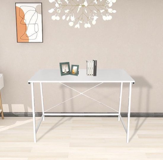 Desk Sturdy - laptop table - computer table - industrial - white