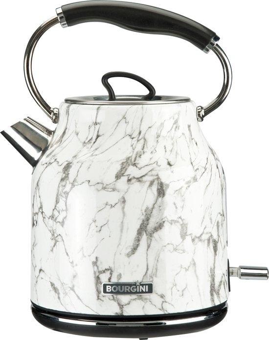Marble Kettle retro - Impression marbrée - Utilisation sans fil - Métal - Filtre à eau anti-brûlure - Grande capacité de 1,7L pour 8 tasses de thé - Sans BPA