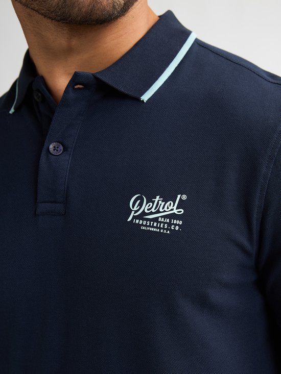 Petrol Industries - Polo à manches courtes Rallye pour homme - Bleu - Taille XL