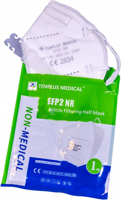 FFP2 NR Masque anti-poussière - Filtrant - Demi-masque - Protecteur - Blanc