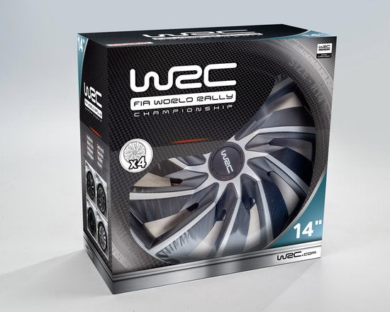 Enjoliveurs WRC 14 pouces - argent/noir - 4 pièces