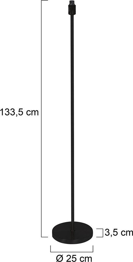 Mexlite lampadaire Noor - noir - métal - 25 cm - raccord E27 - 3403ZW