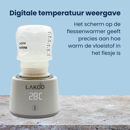 LAKOO Chauffe-biberon numérique - Alimentation bébé - Sans fil - Modèle 2024 - jusqu'à 6x le réchauffement sans électricité