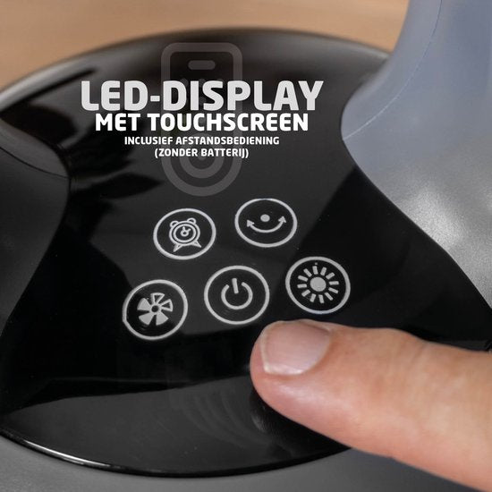 BREND BR-2243 Chauffage par ventilateur sans pales - 2200 Watts - sans pales - affichage LED - minuterie - oscillation - sans danger pour les enfants et les animaux - gris foncé