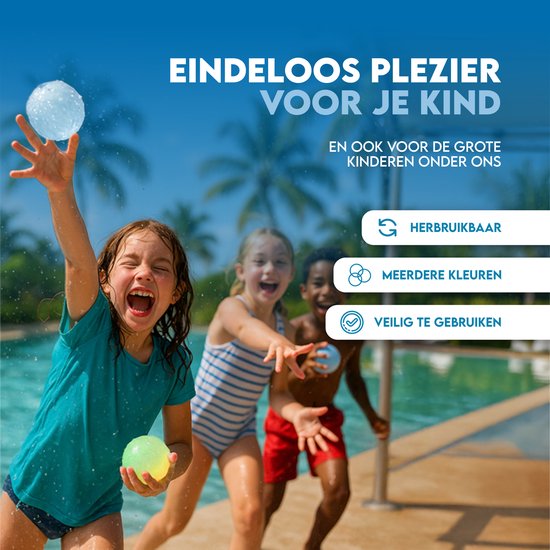 Travelly® Ballons d'eau réutilisables - Jouets d'eau - Magnétiques et auto-fermants - Silicone - Multicolore - Lot de 8 pièces
