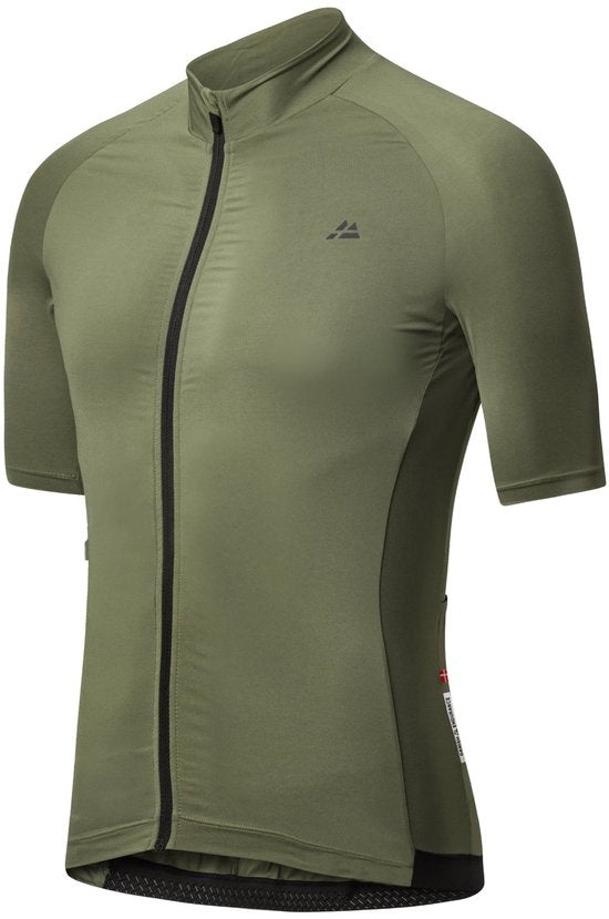 DANISH ENDURANCE Maillot cycliste homme - Chemise cycliste - Manches courtes - Séchage rapide - Vert olive - Taille M
