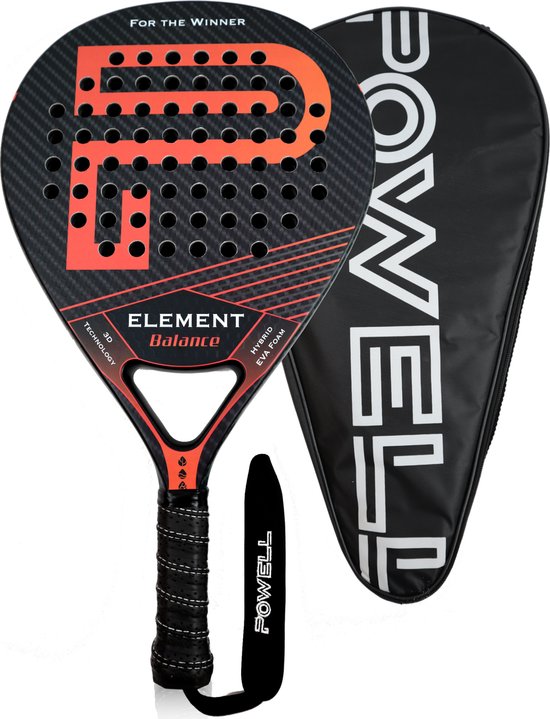 Raquette de Padel POWELL - Drop shape - 3K Carbon - avec housse