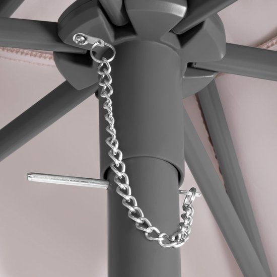 VONROC Premium Parasol manche Torbole Ø200cm - Housse de protection incluse - Parasol rond - Toile résistante aux UV - Beige