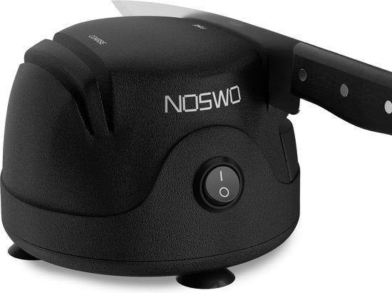 Noswo Aiguisoir électrique pour couteaux - Multifonctionnel - Convient aux couteaux, tournevis et ciseaux - Antidérapant - Noir