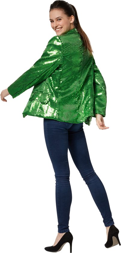 Dressforfun Manteau à paillettes dames vert XXL - déguisement costume halloween déguisement partywear carnaval déguisement party dress - 303865