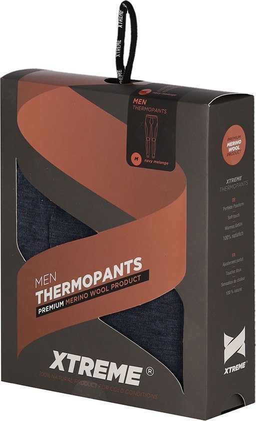 Collant Xtreme Thermo Homme - Laine Mérinos - Mélange Marine - Taille M