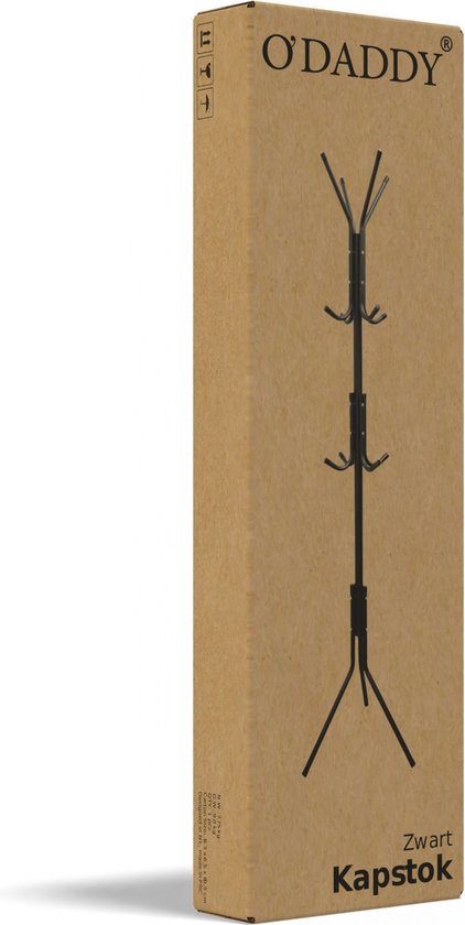 O'DADDY® Porte-manteau vertical - Porte-manteau de rangement - 12 crochets - Porte-manteau autoportant - Porte-manteau vertical - Porte-manteaux - Métal - Noir