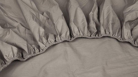 Kayori Shizu Topper drap-housse Jersey - 180x200-220cm - Epaisseur du matelas 12 cm - Coton biologique - Taupe