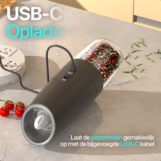 Moulin à sel et à poivre - Moulin à sel et à poivre électrique - Moulin à épices électrique - Set sel et poivre - Rechargeable