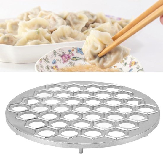 Appareil à pelmeni - Appareil à boulettes et raviolis - Alliage d'aluminium - Cuisine DIY - Fêtes de famille - Pique-nique - Argenté - 37 trous