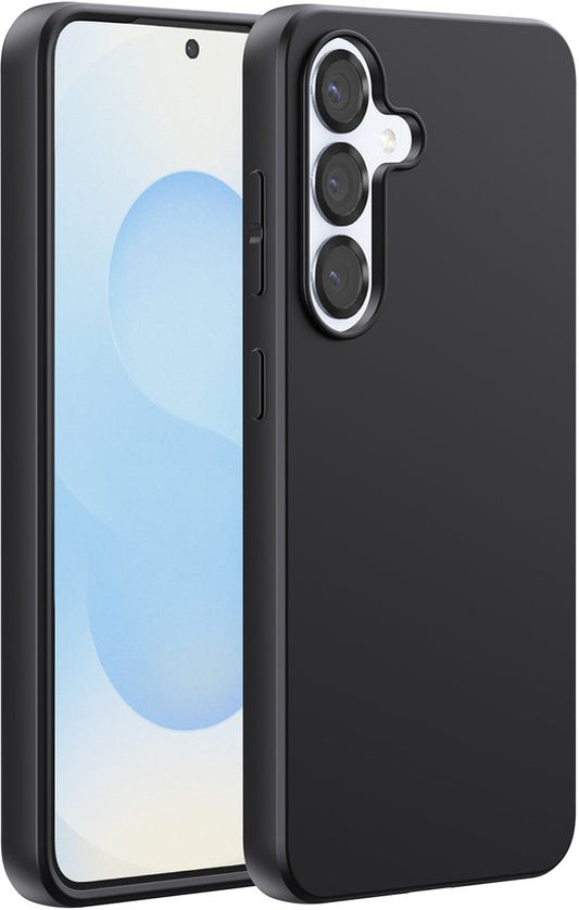 Podec Case Suitable for Samsung Galaxy S25 Black Phone Case - Anti-Shock Case Cover with 1x Screen Protector