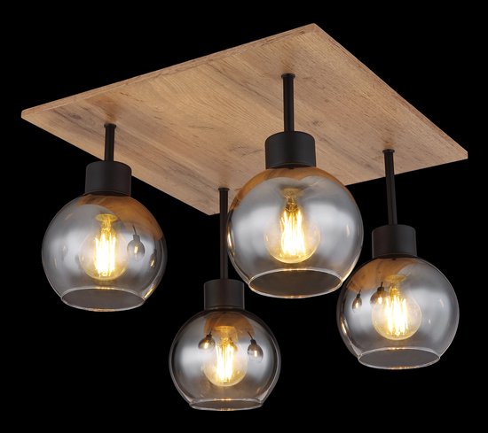 Plafonnier Globo Moitas - noir - métal - 15656-4D