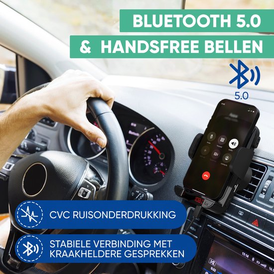 Serve 2in1 Bluetooth FM Transmitter & Phone Holder Car - Car Kit for Music - Phone Holders Car Accessories - Ventilation Holder