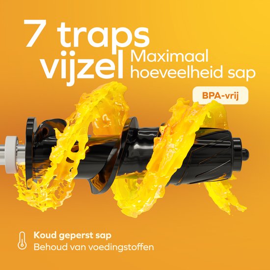 KitchenBrothers Slowjuicer - Mini presse-agrumes - Presse-légumes et fruits - Alimentation 40 mm et 50 mm - 400 ml - Campagne