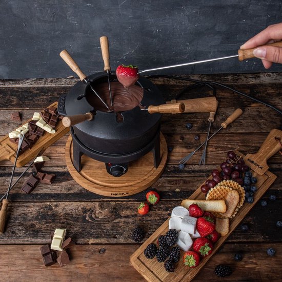 Set à fondue électrique Boska Pro - Pour tout type de fondue - 8 personnes - Fonte élégante - Cordon extra long