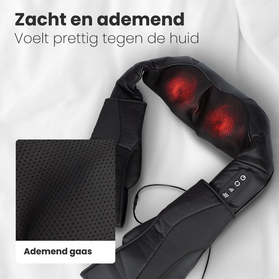 Auronic Shiatsu Massage Cushion - Appareil de massage électrique pour la nuque - Appareils de massage - Nuque et épaules - Infrarouge - Housse de transport incluse - Noir