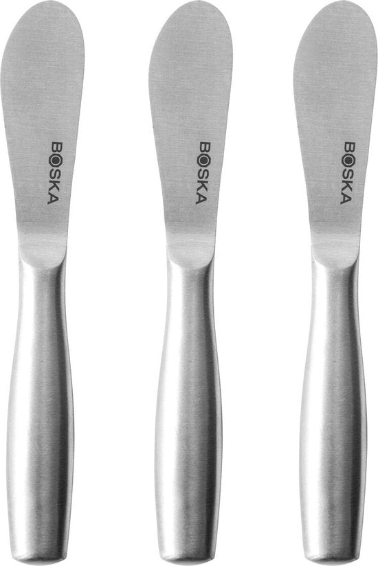 Boska Set de couteaux à tartiner Mini Copenhagen - Couteaux à fromage - 3 pièces - Acier inoxydable - Set de couteaux à fromage pour fromage frais