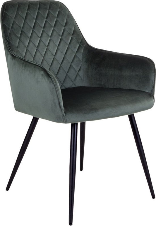 House Nordic Harbo Dining Chair Velvet Green - Lot de 2