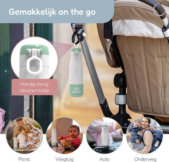 Chauffe biberon - Numsy - Thermos chauffant pour lait et eau - Sans fil - 350 ml