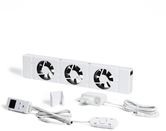 SpeedComfort Radiator Fan with Control Sensor - Mono Set (1x) - Chauffage plus rapide - Jusqu'à 22% d'économies d'énergie - Convient aux pompes à chaleur - Vitesses multiples - Simple à installer - Silencieux - Dutch Product - White