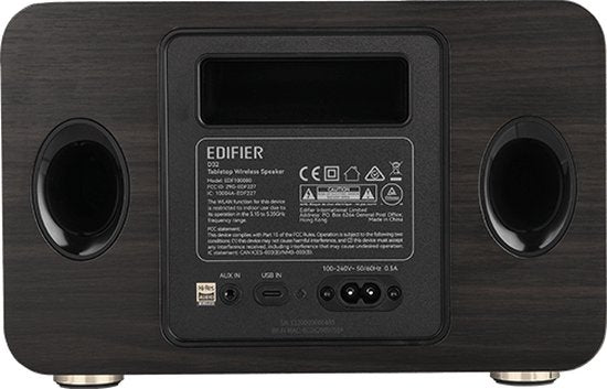 Edifier D32 - Enceinte stéréo HiRes Airplay/Bluetooth - Noyer noir