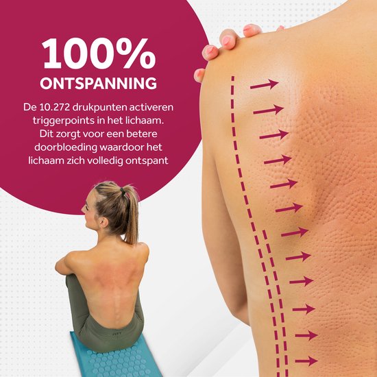 Northwall Nail Mat avec oreiller et sac de transport - Matelas d'acupression avec oreiller pour les ongles - Lit pour les ongles - Acupuncture - Méditation - Massage Shakti - Bleu