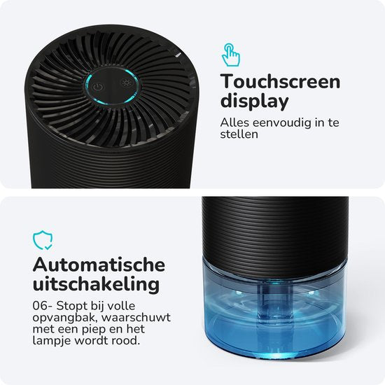 Déshumidificateur Bloomfold - Compact 700ML - 250ML par jour - pour chambre à coucher, salon et salle de bain