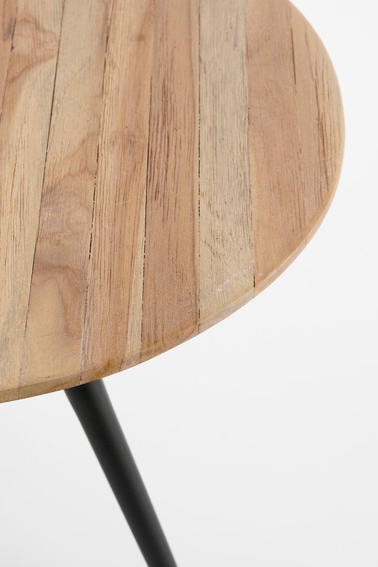 Mica Decorations Table d'appoint Jailey - Lot de 2 - H49 x Ø50 cm - Bois recyclé - Marron