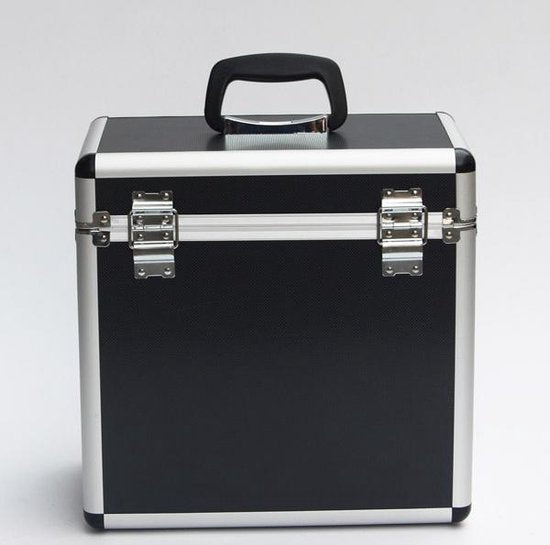 Étui pour 50 disques vinyles verrouillable noir