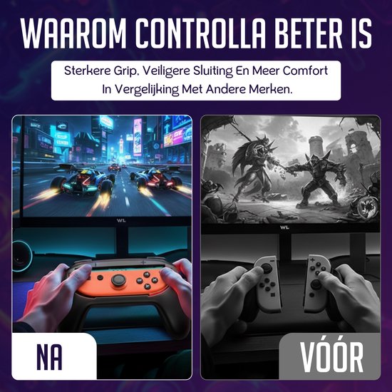 Controlla - Accessoires adaptés à la Nintendo Switch 2 - Jeu de poignées Joy Con pour Nintendo Switch 2 - Manette et volant