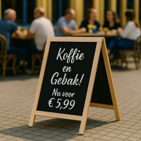 BRASQ Chalkboard Blank - 55x 85 CM - Tableau noir - Enseigne publicitaire - Enseigne de trottoir - Double face - pour l'intérieur et l'extérieur - Hospitality