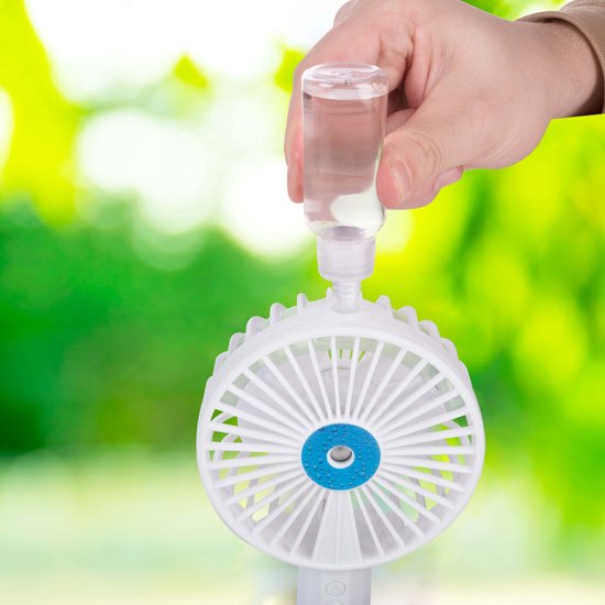Lifetime Air Hand Fan - Ventilateur USB avec jet d'eau - 1200 mAh - Mini ventilateur avec jet d'eau - Blanc
