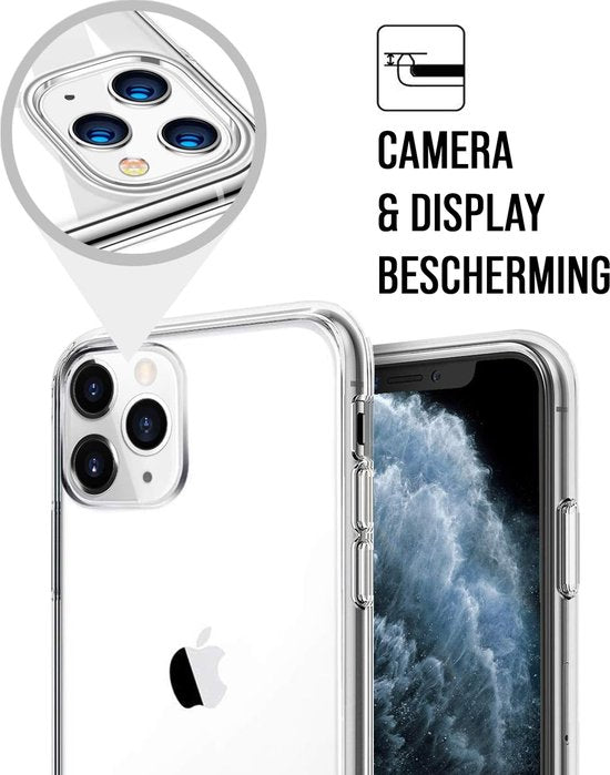 Podec Phone Case Transparent Suitable For iPhone 11 pro max Case Transparent And Screen Protector Protective Glass