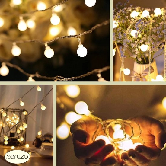 Ceruzo Party Lights 16 mètres - 80 lumières - Tente de fête - Blanc chaud-LED- Eclairage extérieur