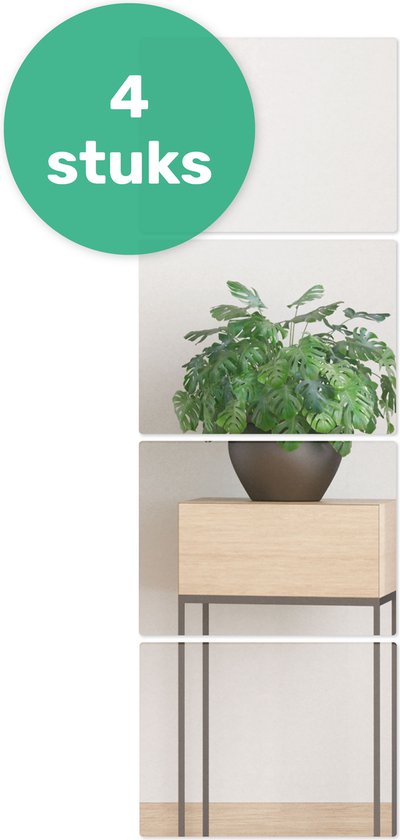 Miroir adhésif 20x30 - 4 pièces - Adhésif - Miroir adhésif - Miroir de maquillage hollywoodien - Porte - Miroir - Feuille - Salle de bain - Grand - Sticker - Passe - Mur - Miroir