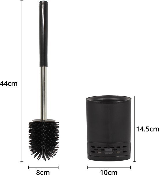 EasyPicks Premium Toilet Brush - Brosse de toilette - Avec support - Antibactérien - Avec diffuseur d'odeurs - Noir