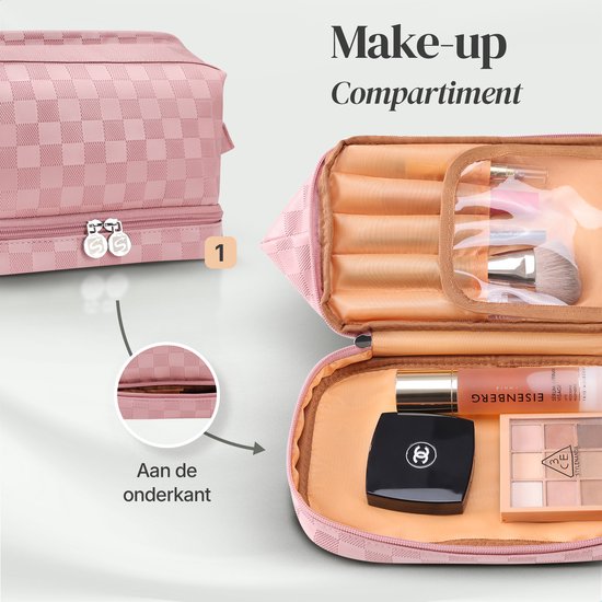 Skycases Travel Essentials - Trousse de toilette et de maquillage - Imperméable et compacte - Convient aux voyages et à l'usage quotidien - Unisexe - Rose