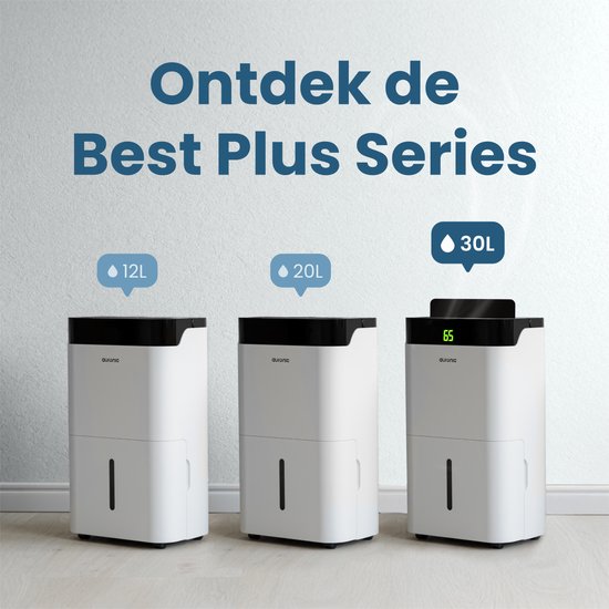 Déshumidificateur et purificateur d'air Auronic - Better Plus Series - Déshumidifie 30L par jour - Réservoir d'eau de 5L - Chambre à coucher, salle de bain, salon et bureau - Dévoreur d'humidité pour la maison - Blanc