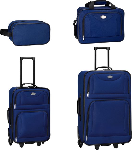 Trolley Travel Case Set / Suitcase Set Athen - 5-Piece - Blue