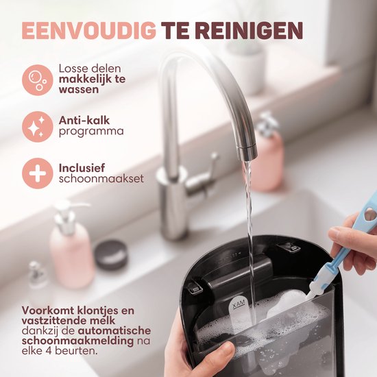 Vulpes Goods® BabyCare - Préparateur de biberons automatique - Préparateur de lait maternisé PRO - Dispositif d'alimentation des biberons - Préparateur de biberons automatique - Préparateur de lait maternisé - Kit de nettoyage inclus