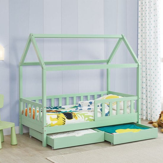 Lit enfant Marli - 90 x 200 cm - Mint - Tiroirs de lit inclus